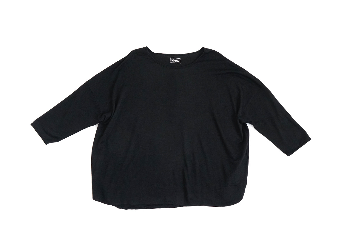 Mochi モチ three quarter sleeve t-shirt [black] 七分丈Tシャツ