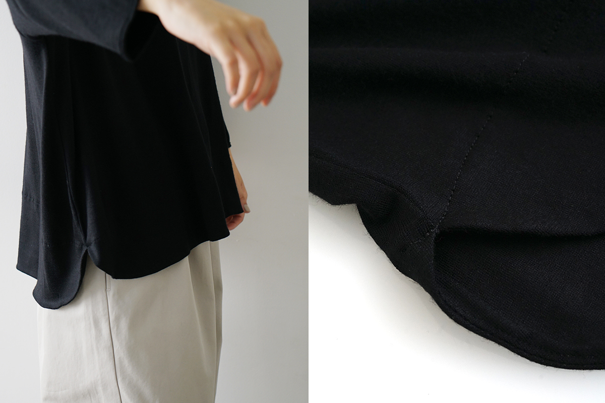 Mochi モチ three quarter sleeve t-shirt [black] 七分丈Tシャツ