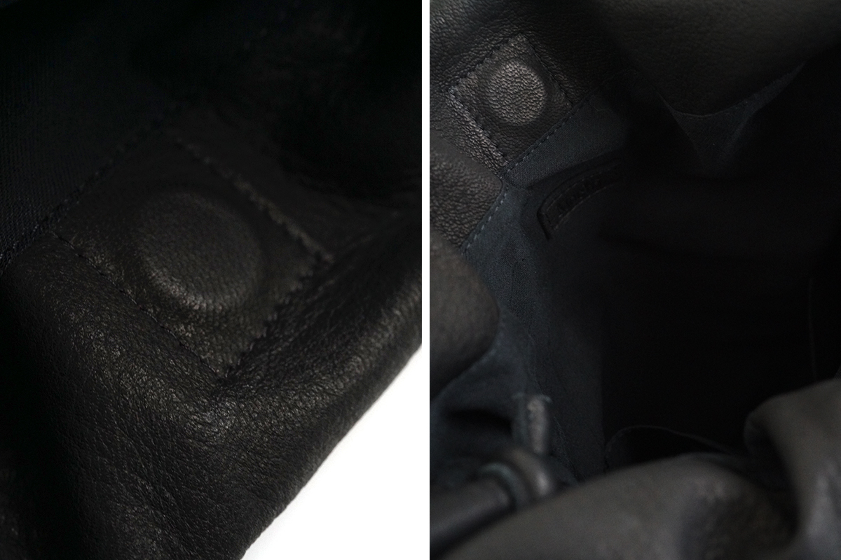Mochi モチ ellipse bag [black] 鹿革 巾着ショルダーバッグ