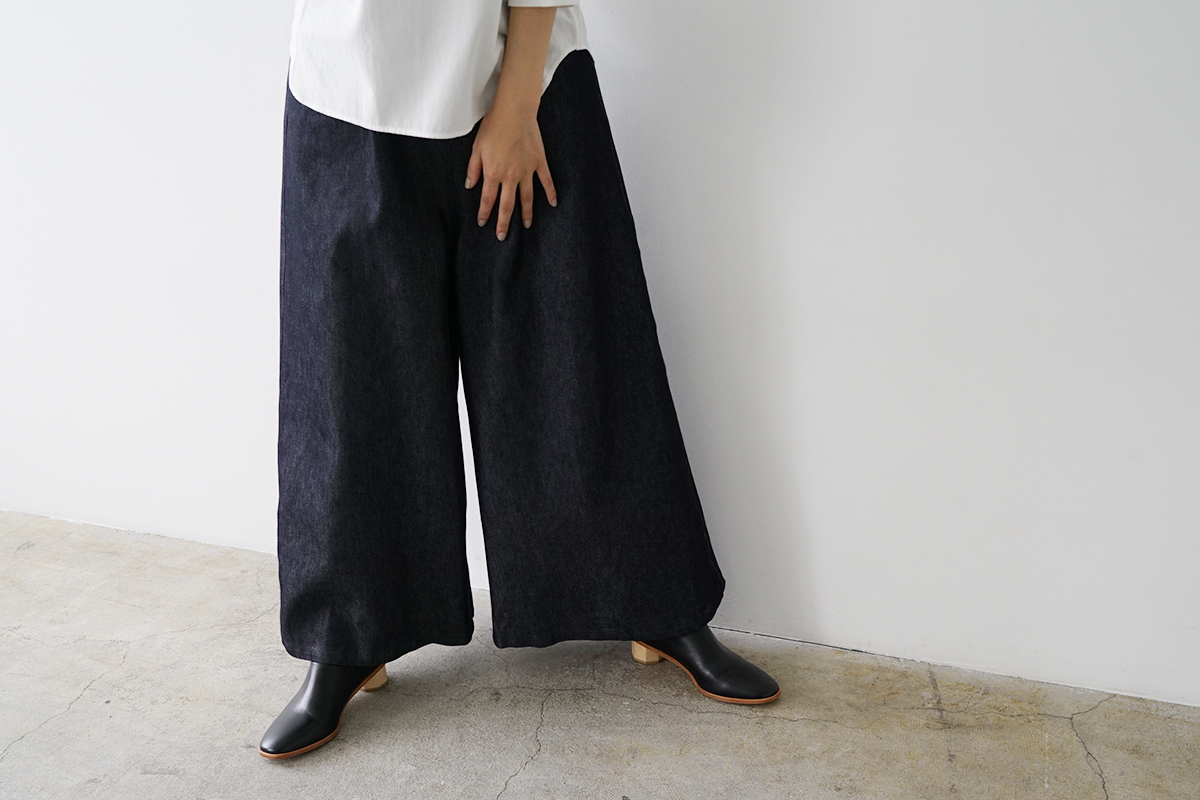 Mochi モチ silk cotton denim culottes patns デニムキュロットパンツ