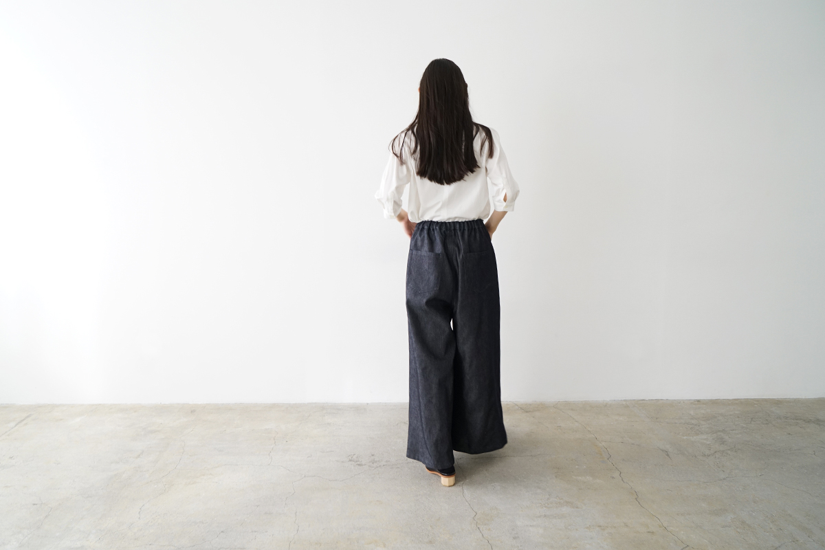 Mochi モチ silk cotton denim culottes patns デニムキュロットパンツ