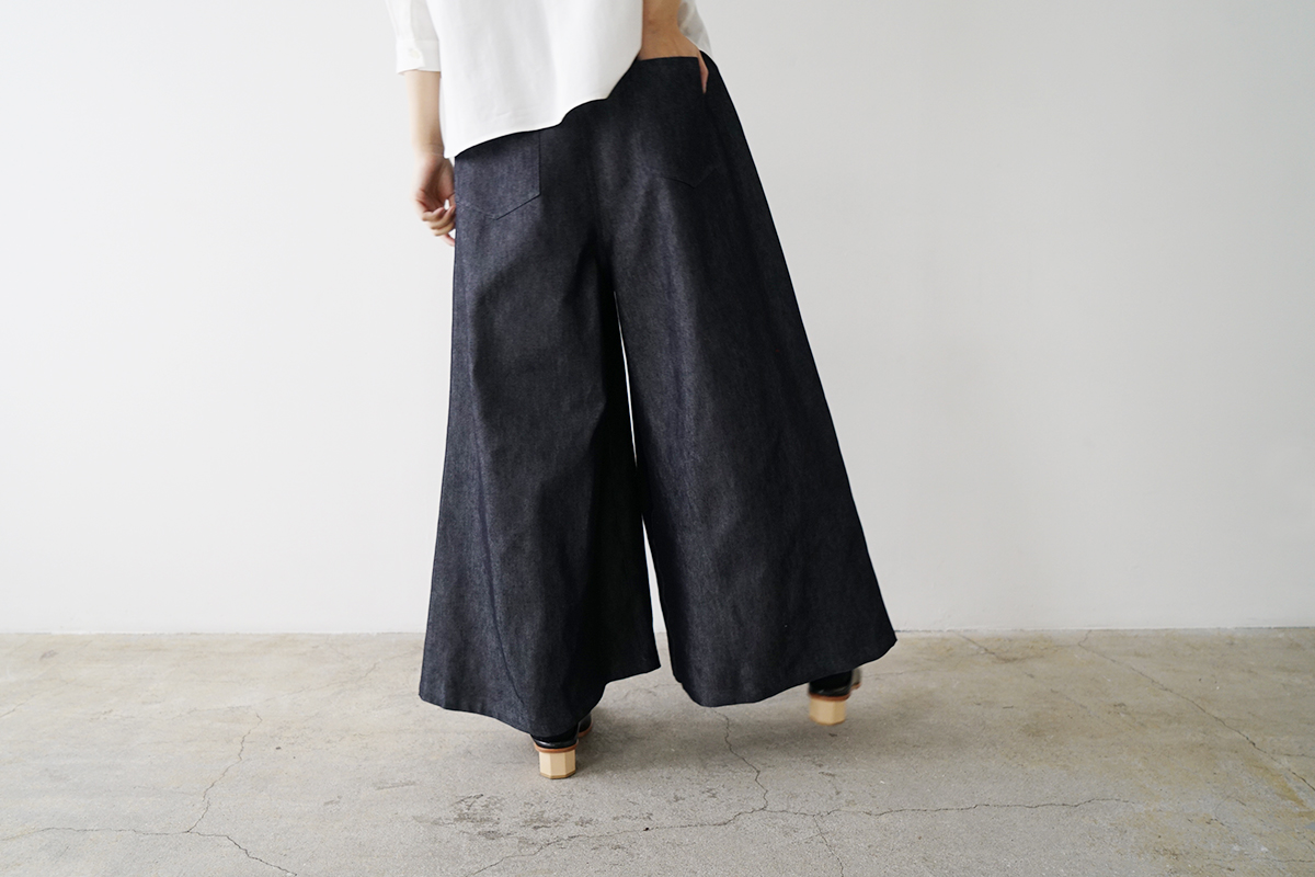 Mochi モチ silk cotton denim culottes patns デニムキュロットパンツ