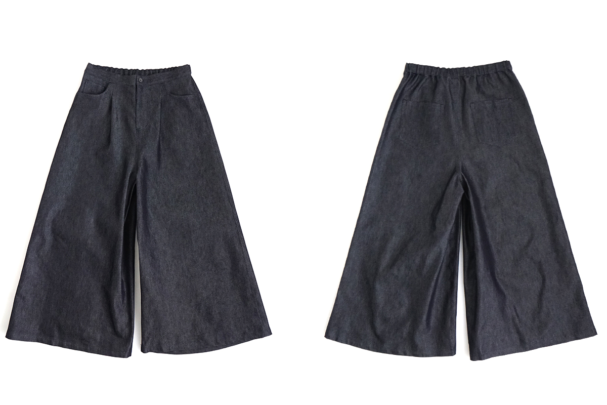 Mochi モチ silk cotton denim culottes patns デニムキュロットパンツ