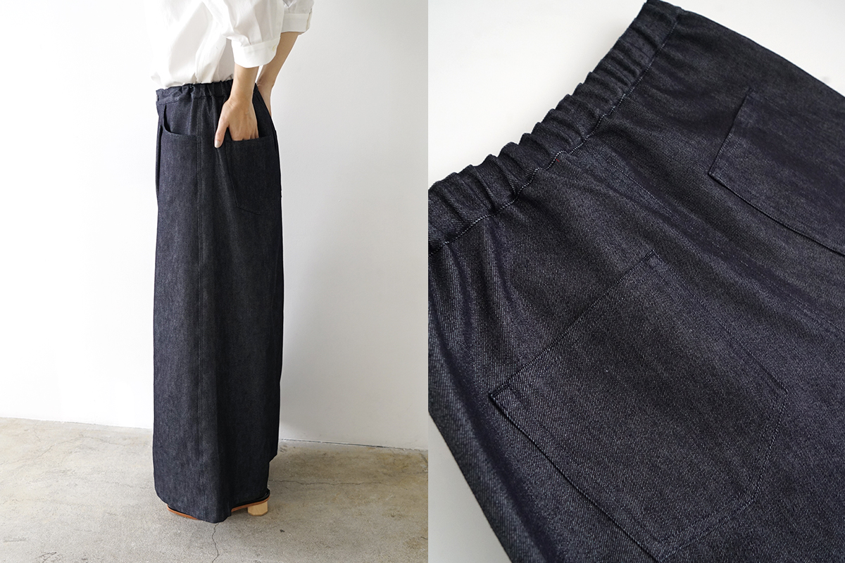Mochi モチ silk cotton denim culottes patns デニムキュロットパンツ