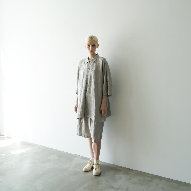 VVU ヴウ dolman shirt  [STONE GRAY］リネンドルマンシャツ vu-sht-006