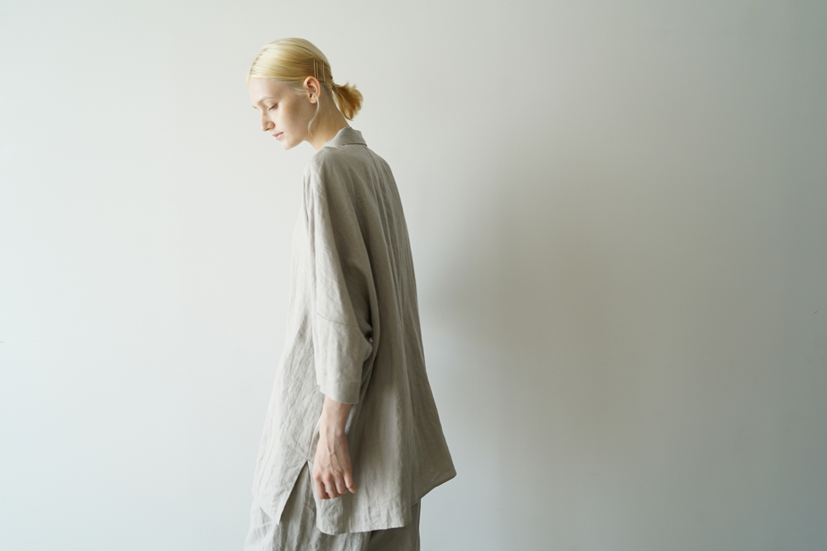 VVU ヴウ dolman shirt  [STONE GRAY］リネンドルマンシャツ vu-sht-006