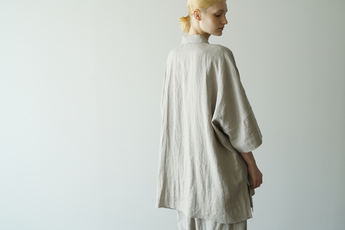 VVU ヴウ dolman shirt  [STONE GRAY］リネンドルマンシャツ vu-sht-006