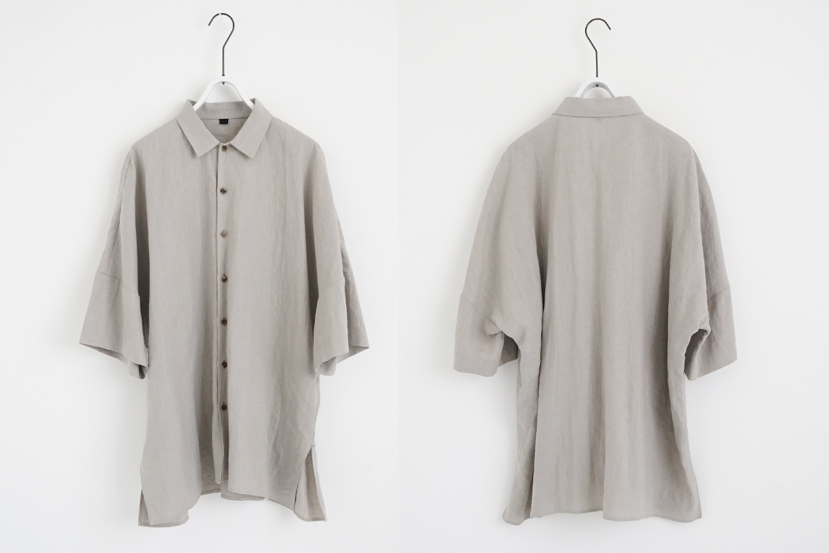 VVU ヴウ dolman shirt  [STONE GRAY］リネンドルマンシャツ vu-sht-006
