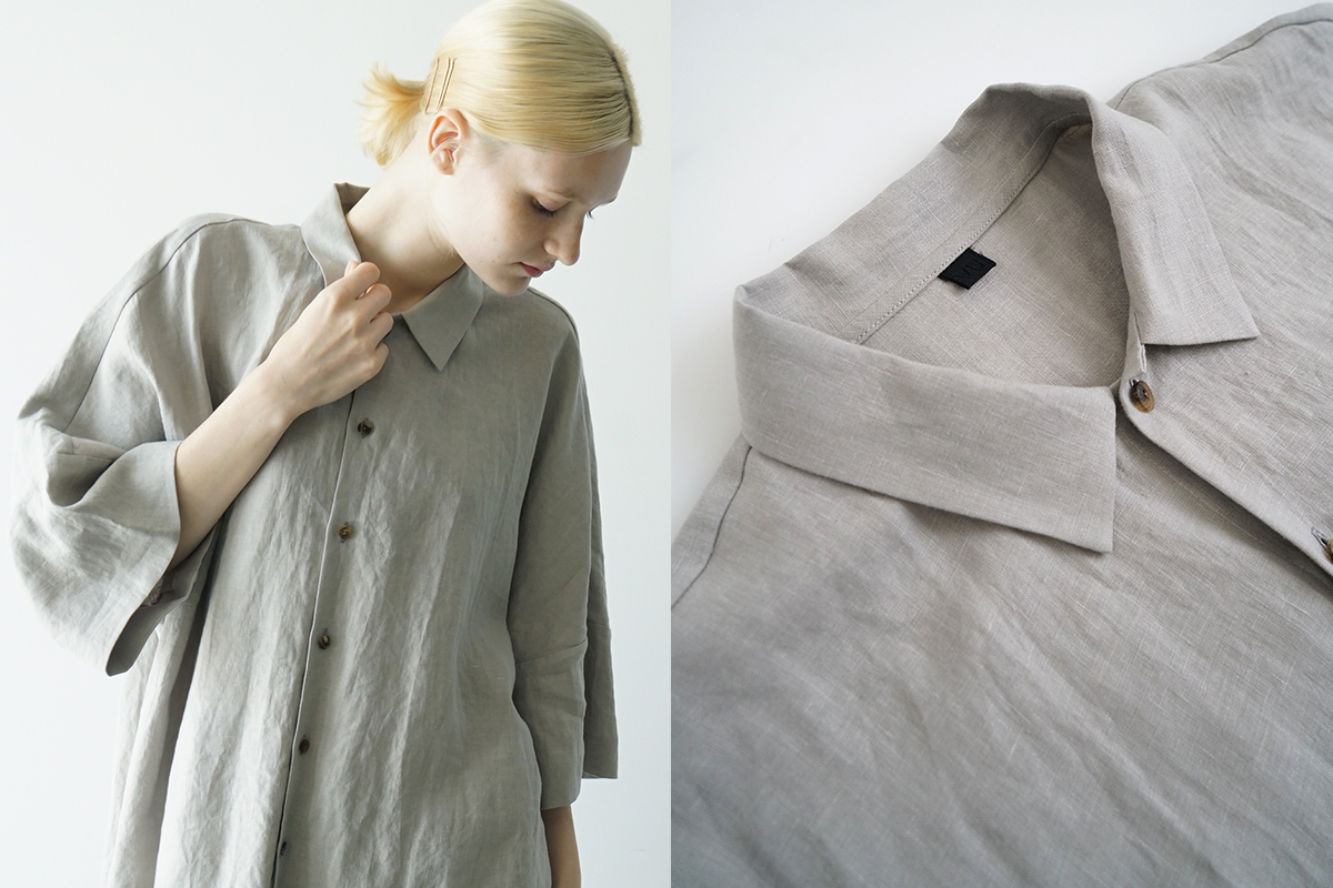VVU ヴウ dolman shirt  [STONE GRAY］リネンドルマンシャツ vu-sht-006