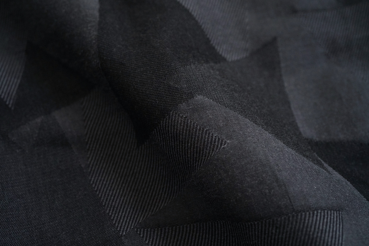 VU ヴウ geometric open collar shirt  [BLACK×STEEL］幾何学開襟シャツ vu-sht-005