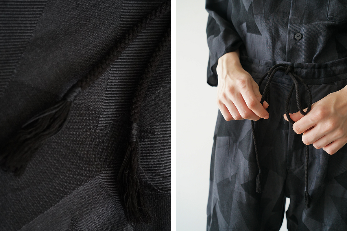 VU ヴウ geometric easy short pants [BLACK×STEEL]  幾何学ショートパンツ vu-pnt-010