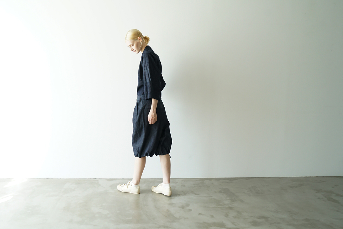 VU ヴウ denim  short pants [DEEP BLUE]  デニムワイドショートパンツ vu-pts-01