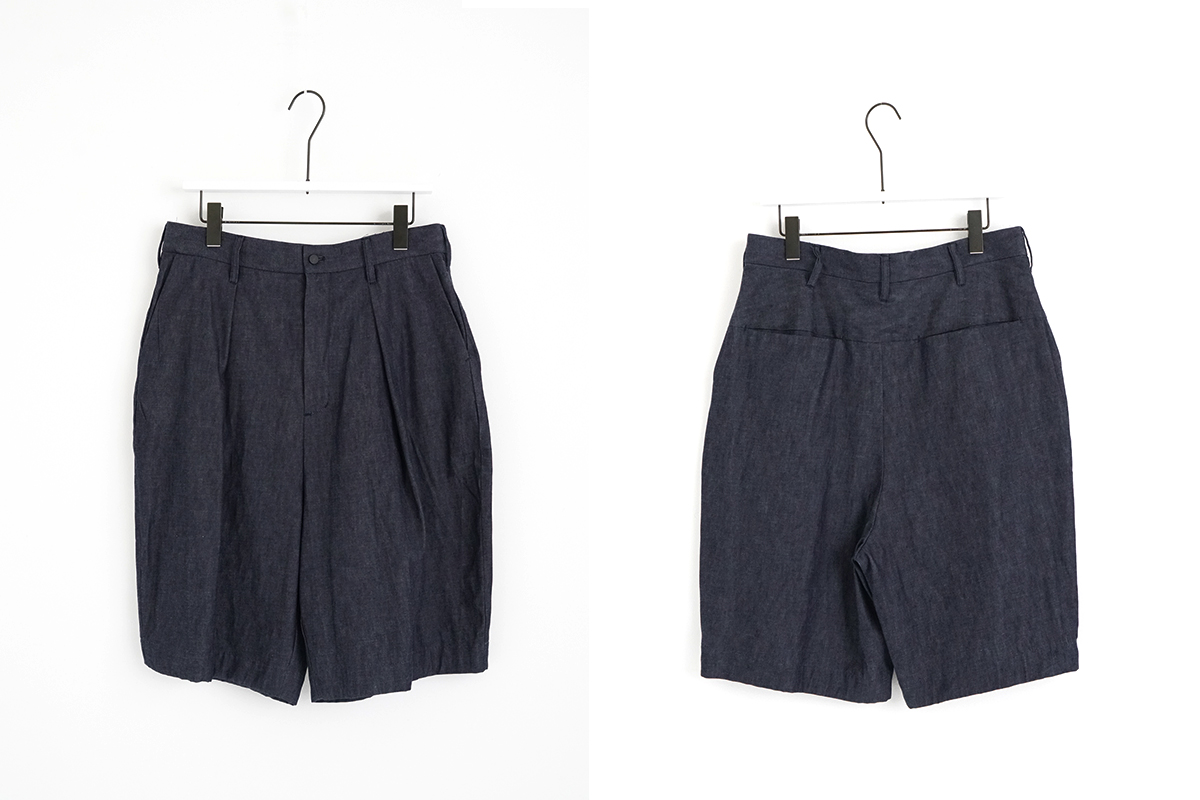 VU ヴウ denim  short pants [DEEP BLUE]  デニムワイドショートパンツ vu-pts-01
