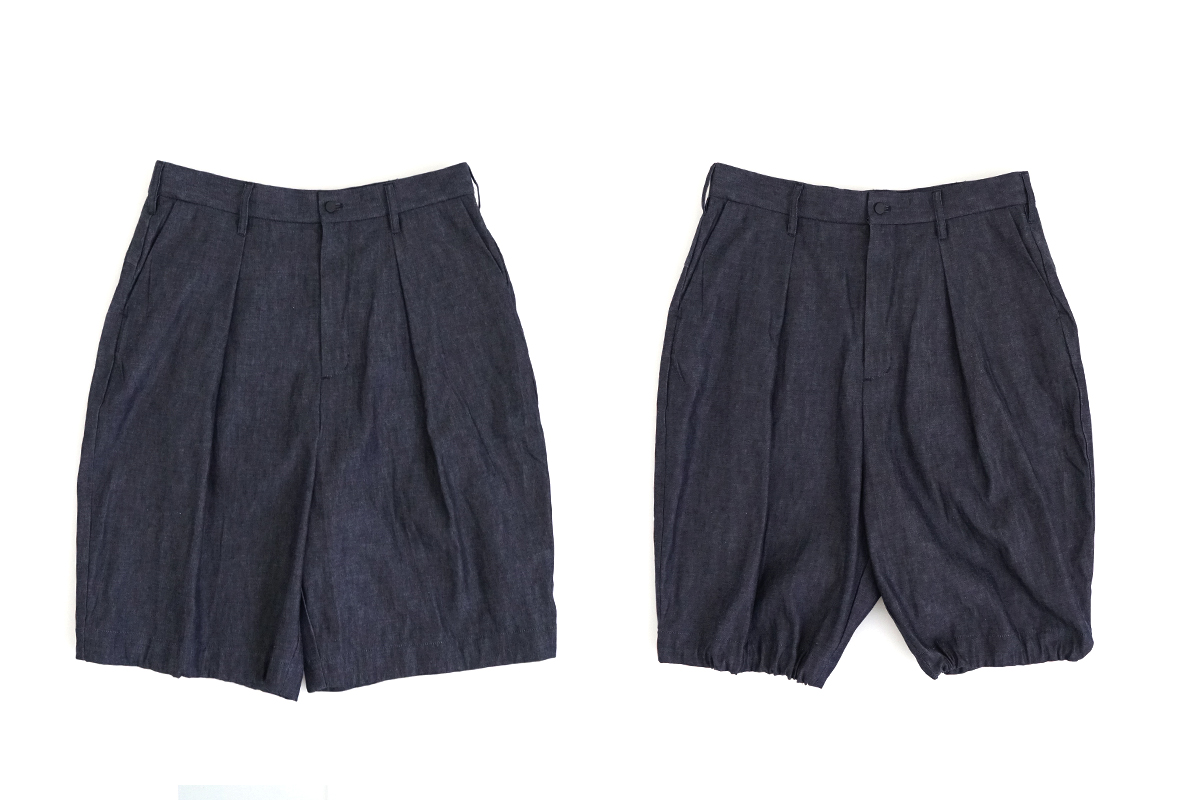 VU ヴウ denim  short pants [DEEP BLUE]  デニムワイドショートパンツ vu-pts-01