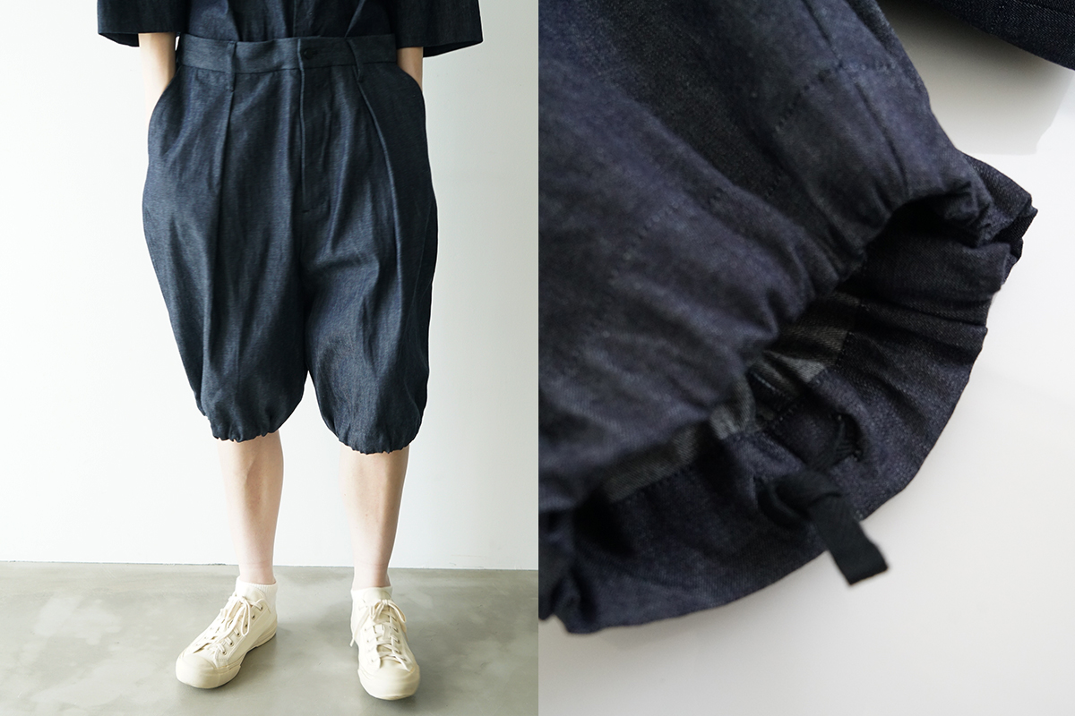 VU ヴウ denim  short pants [DEEP BLUE]  デニムワイドショートパンツ vu-pts-01