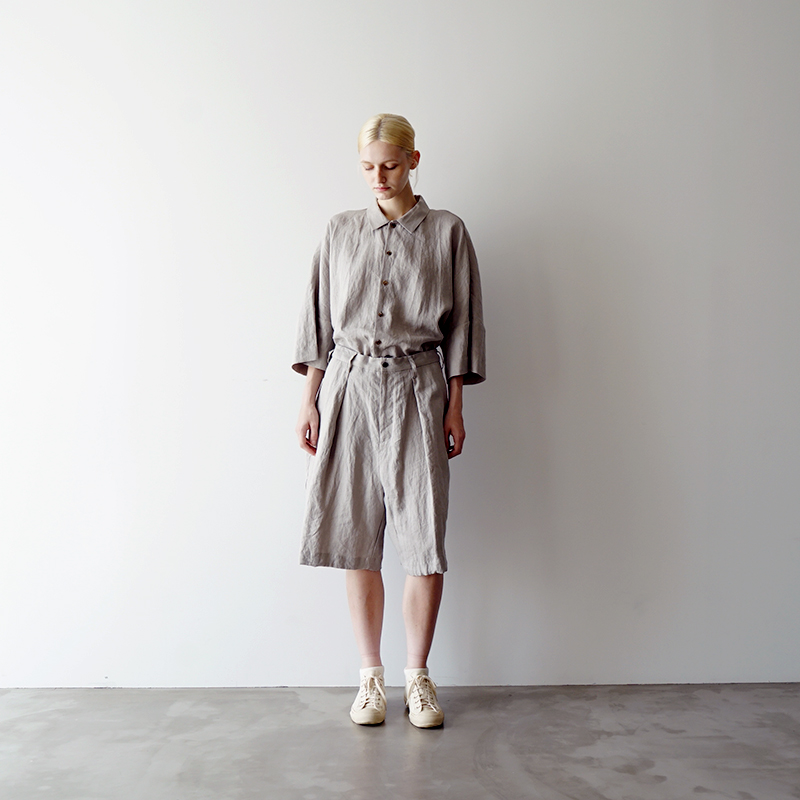 VU ヴウ wide short pants   [STONE GRAY]  リネンワイドショートパンツ vu-pts-01
