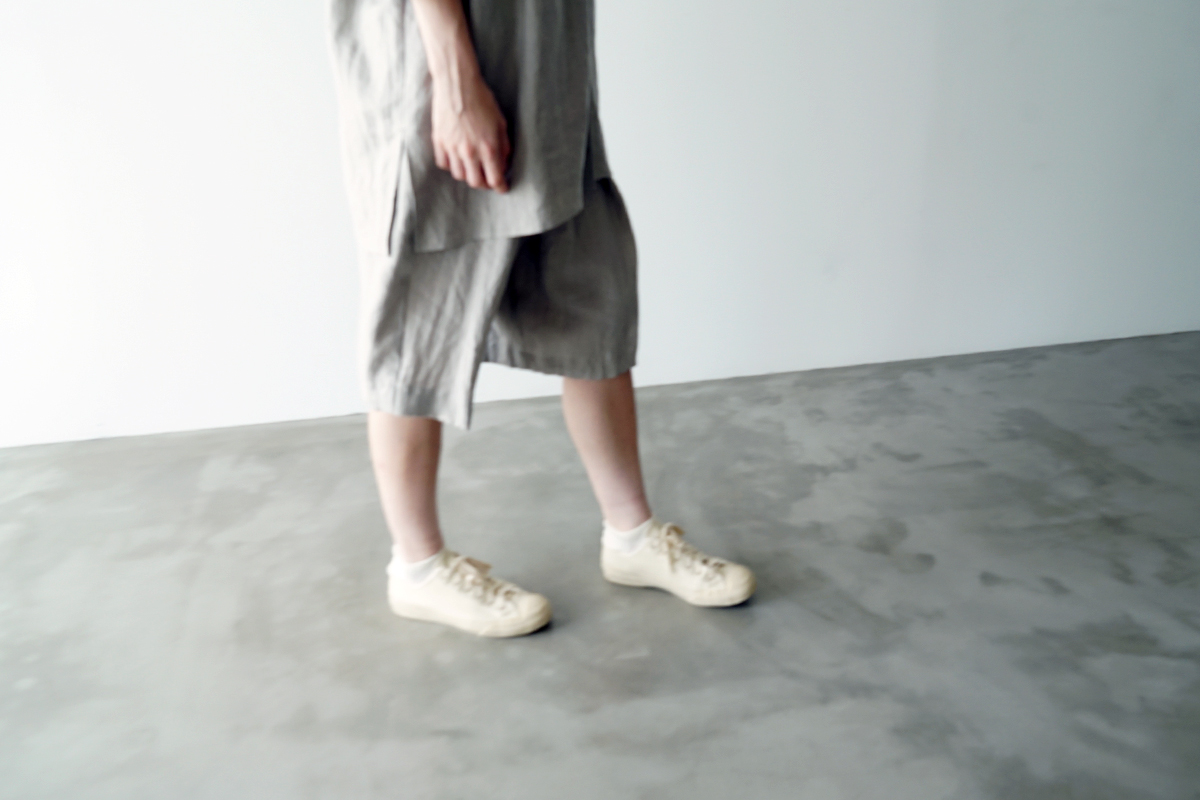 VU ヴウ wide short pants   [STONE GRAY]  リネンワイドショートパンツ vu-pts-01