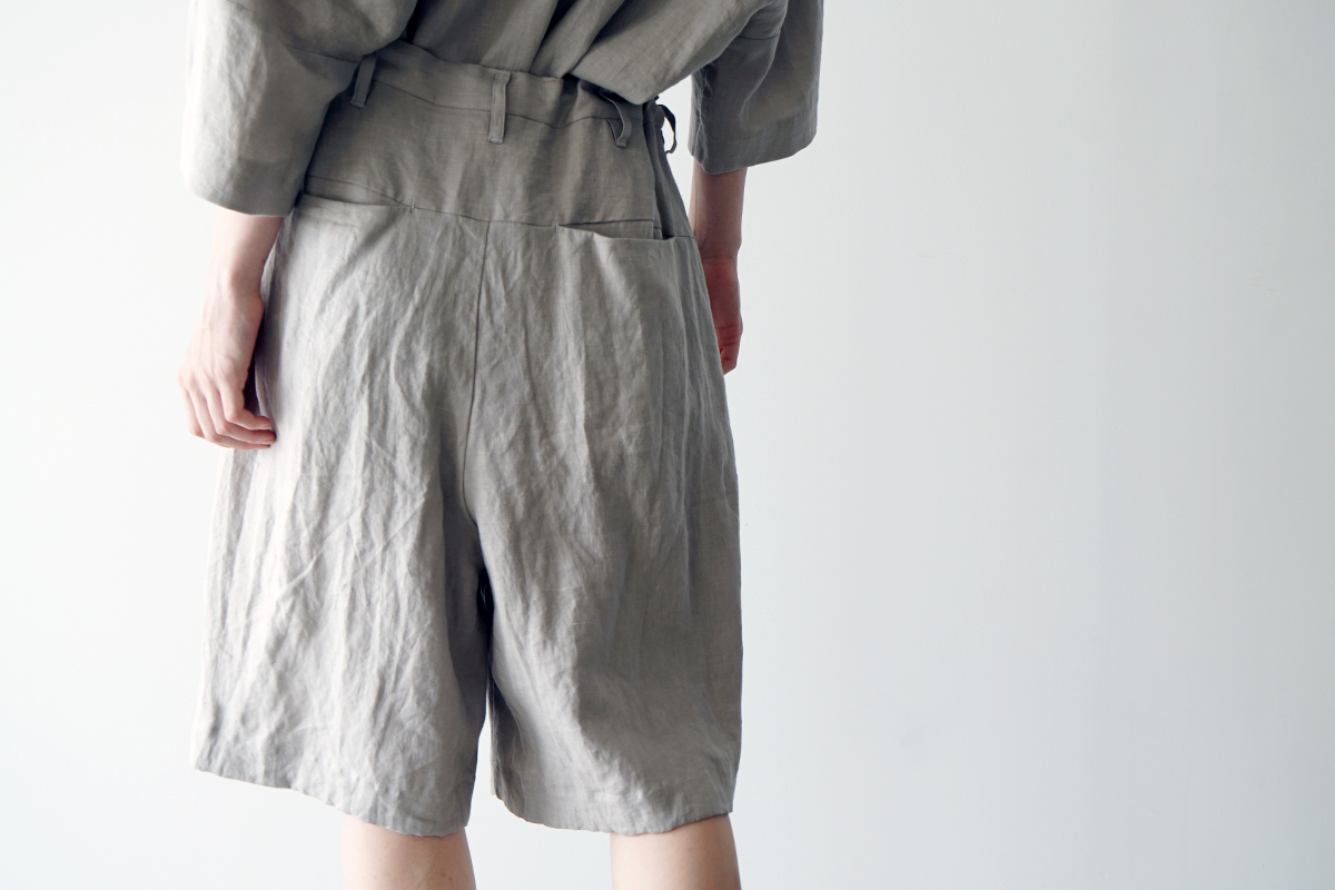 VU ヴウ wide short pants   [STONE GRAY]  リネンワイドショートパンツ vu-pts-01