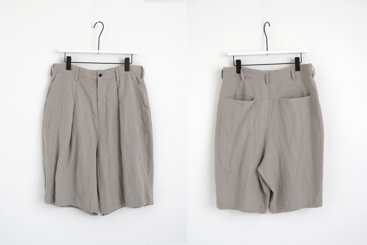 VU ヴウ wide short pants   [STONE GRAY]  リネンワイドショートパンツ vu-pts-01