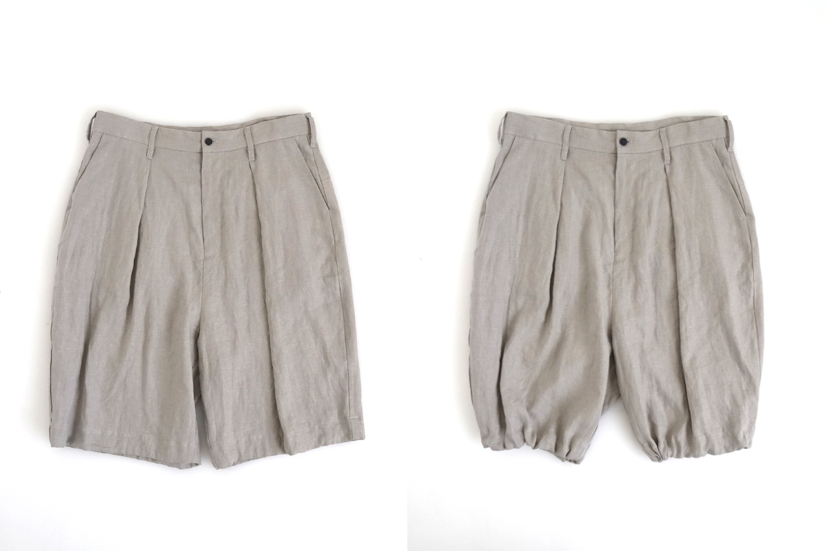VU ヴウ wide short pants   [STONE GRAY]  リネンワイドショートパンツ vu-pts-01