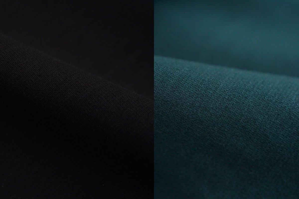 VU ヴウ two slit t-shirt [BLACK×BLUE GREEN] vu-cut-004 重ねスリットtシャツ