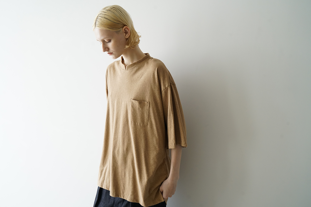 VU ヴウ stand color t-shirt [MUSTARD］バルーンTシャツ vu-cut-005