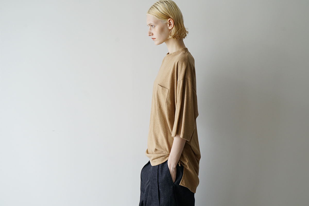 VU ヴウ stand color t-shirt [MUSTARD］バルーンTシャツ vu-cut-005