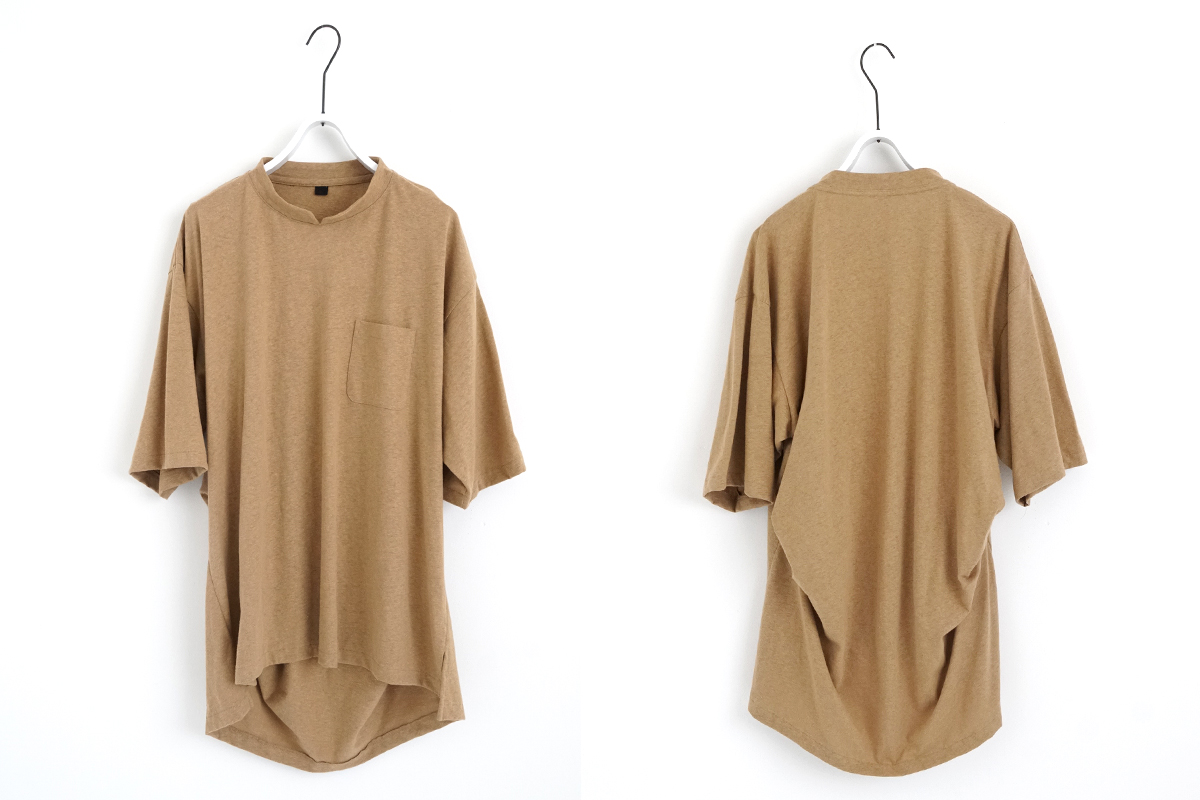 VU ヴウ stand color t-shirt [MUSTARD］バルーンTシャツ vu-cut-005