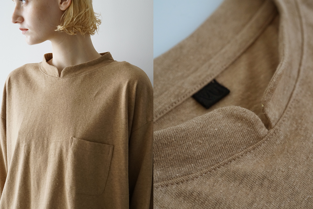 VU ヴウ stand color t-shirt [MUSTARD］バルーンTシャツ vu-cut-005