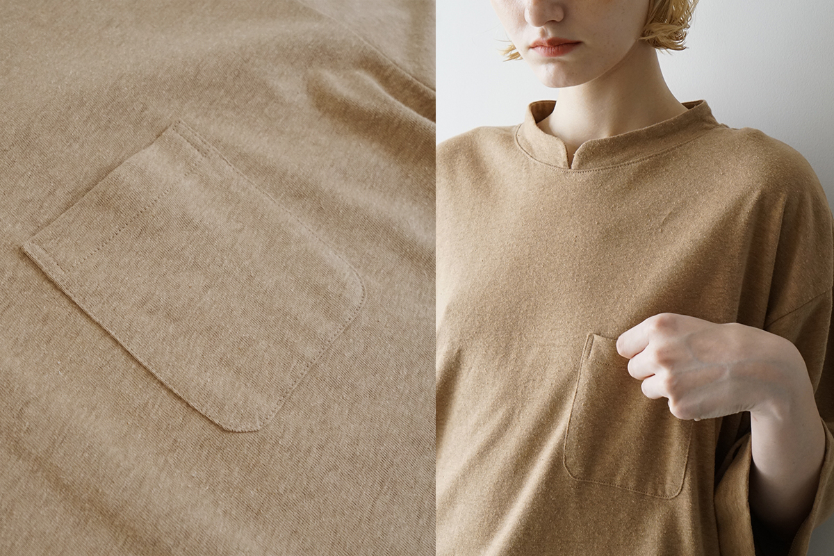 VU ヴウ stand color t-shirt [MUSTARD］バルーンTシャツ vu-cut-005