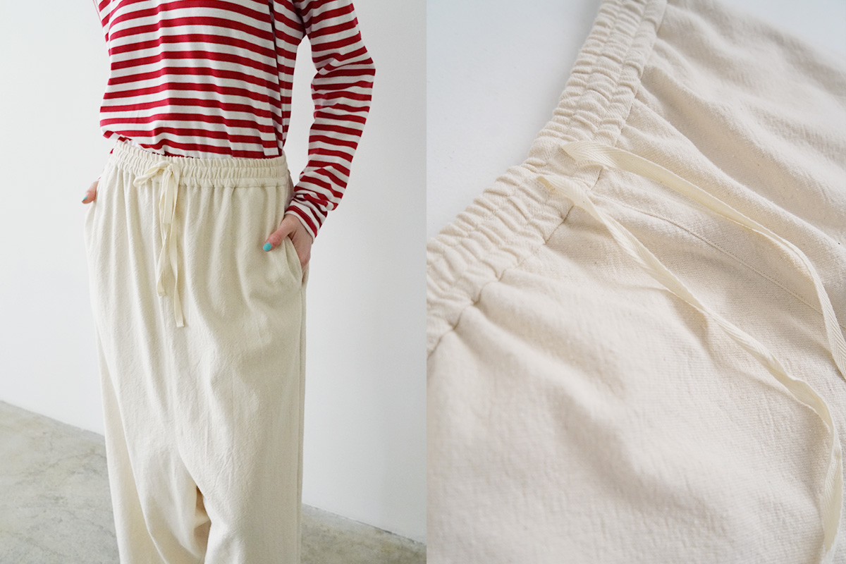 Mochi モチ cotton silk sarrouel pants コットンシルクサルエルパンツ