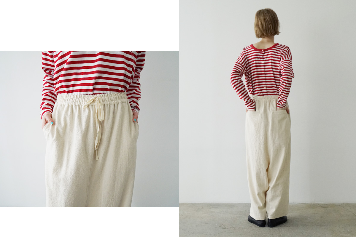 Mochi モチ cotton silk sarrouel pants コットンシルクサルエルパンツ