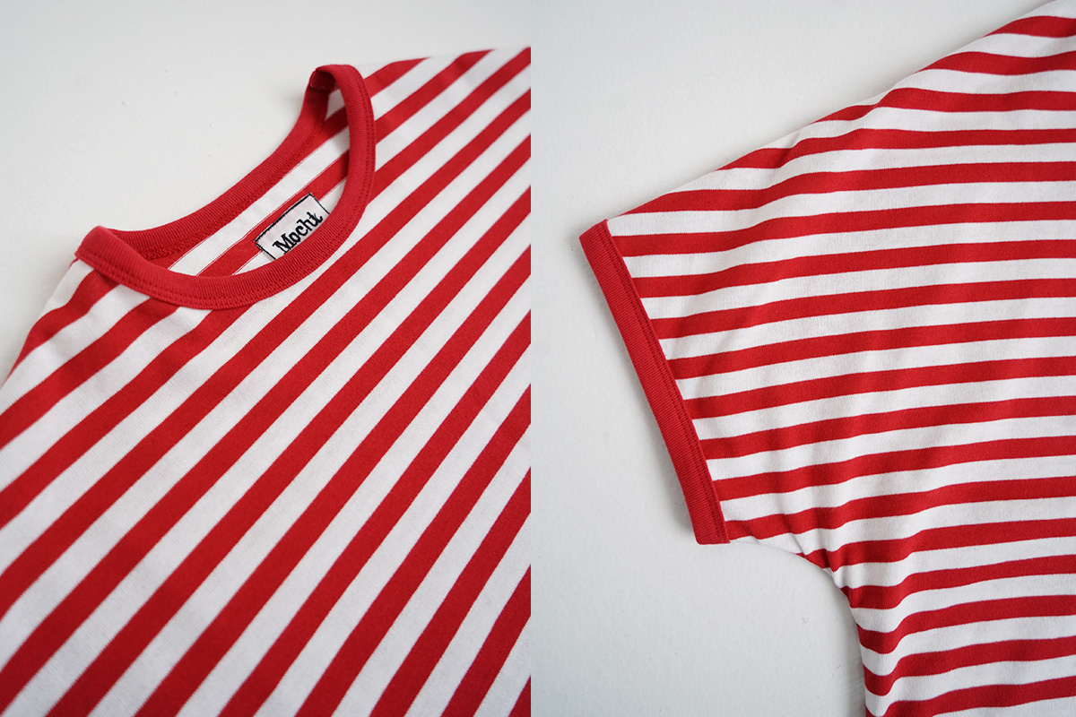Mochi モチ border puff t-shirt ボーダーパフティシャツ