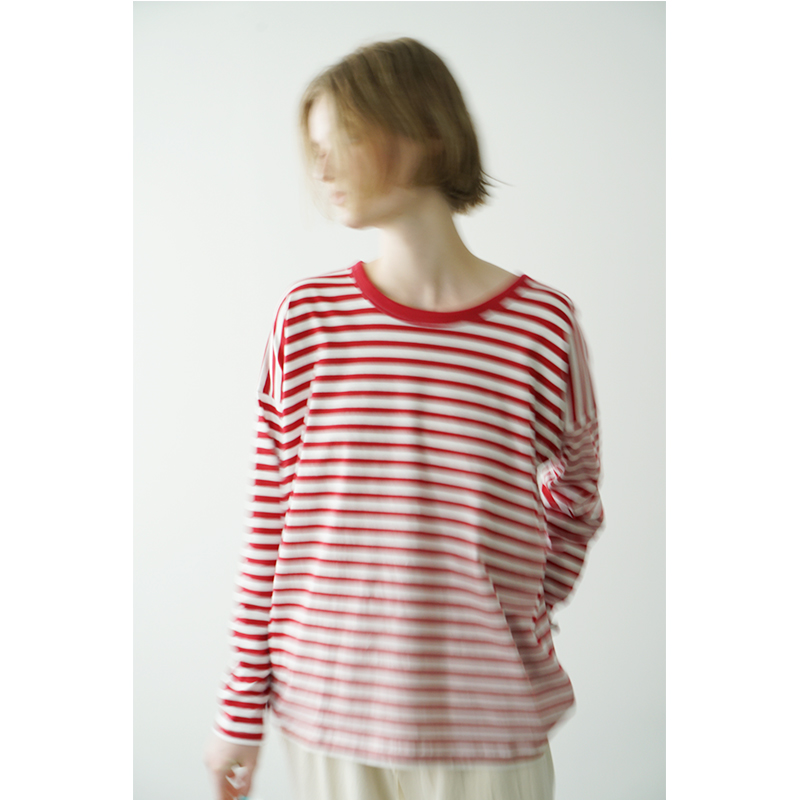 Mochi モチ border long t cardigan ボーダーロングティカーディガン