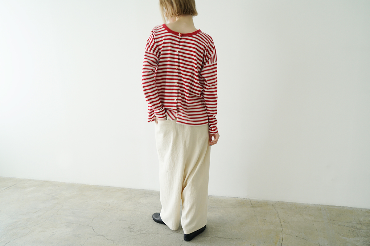 Mochi モチ border long t cardigan ボーダーロングティカーディガン