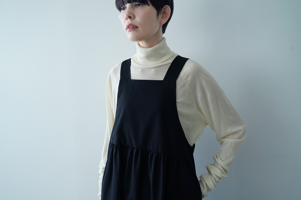 Mochi モチ silk linen tapered easy pants [black] テーパードパンツ<