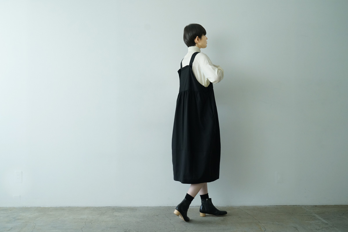 Mochi モチ silk linen tapered easy pants [black] テーパードパンツ<