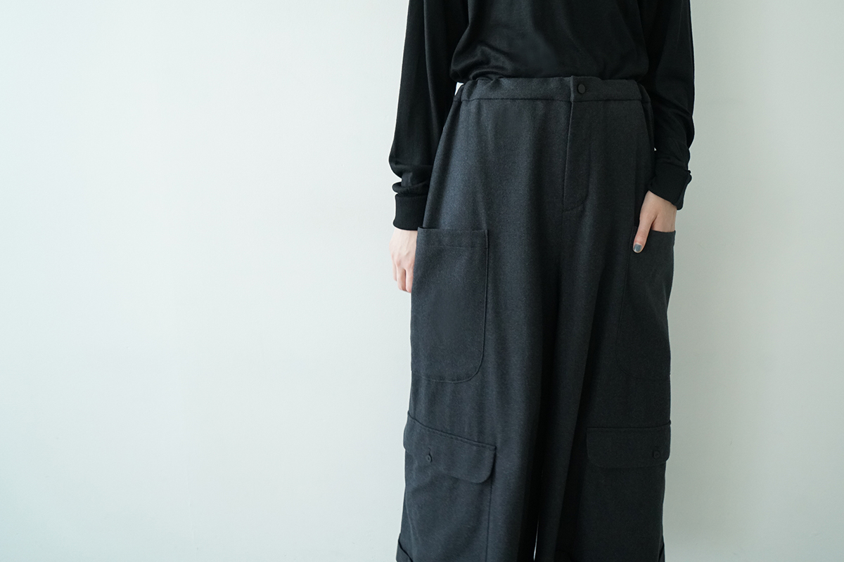 pocket wide pants [charcoal gray/ma25-pt-01]