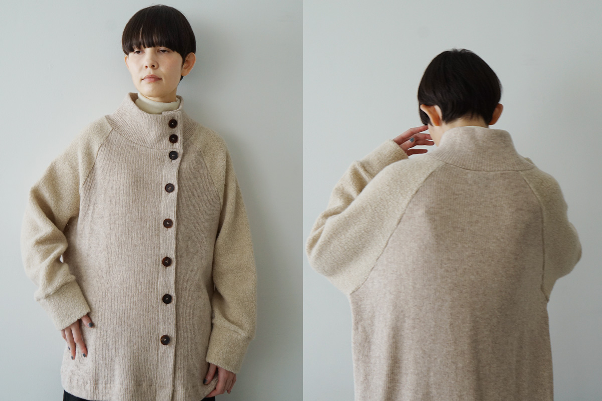 Mochi モチ side button knit cardigan [mocha/ma25-kn-03]