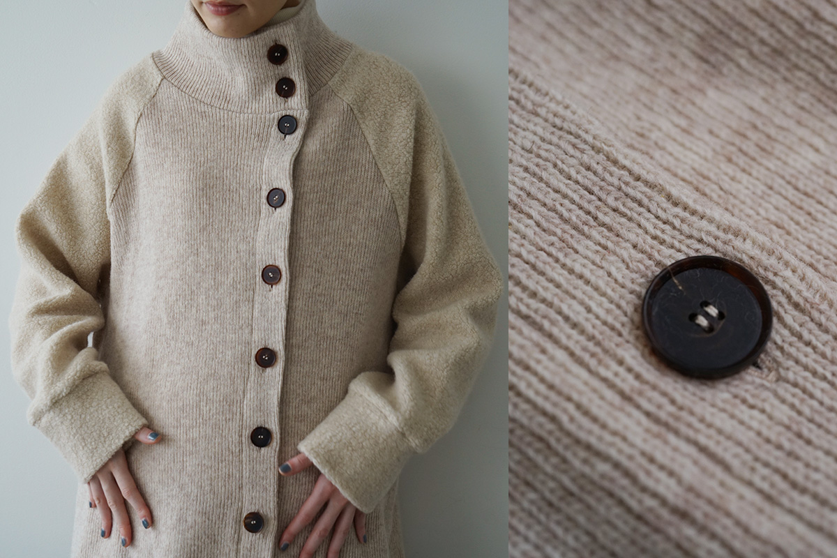 Mochi モチ side button knit cardigan [mocha/ma25-kn-03]