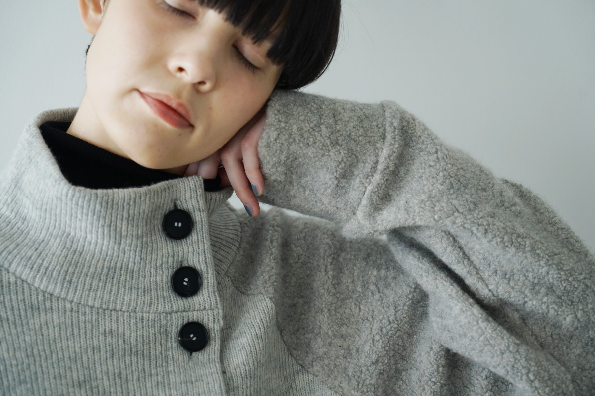 Mochi モチ pullover blouse [black] フレンチリネンブラウス 