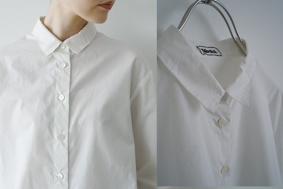 Mochi モチ finx cotton double slit shirt [off white/ma25-b-01]