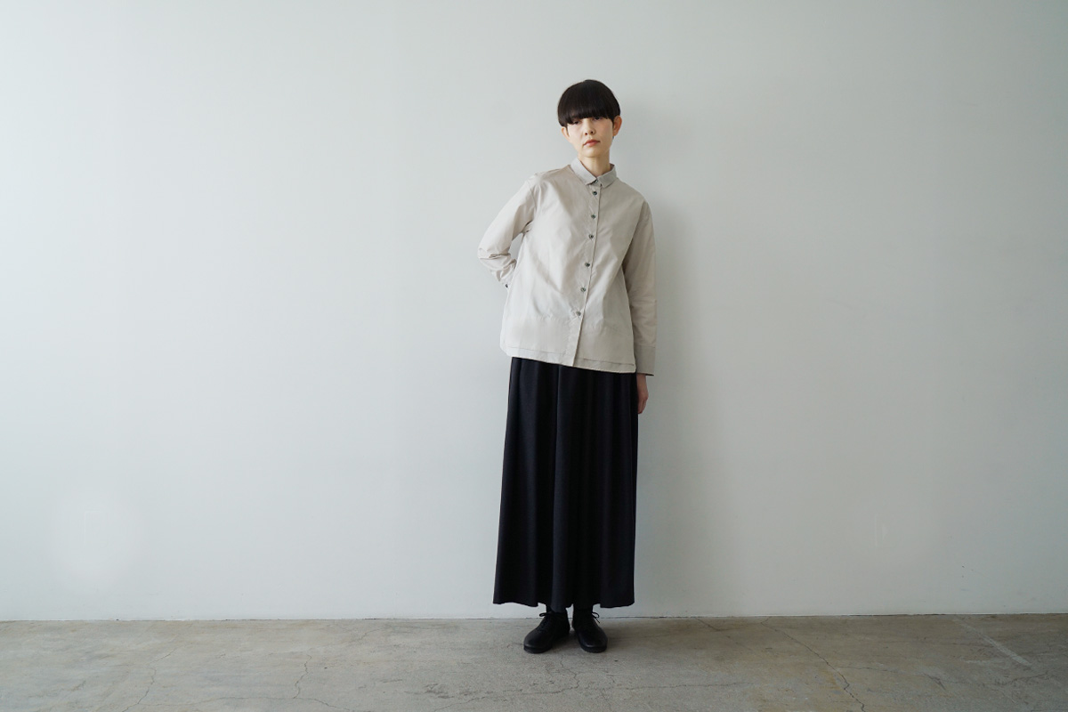 Mochi モチ linen v-neck dress [black] フレンチリネンVネックドレス