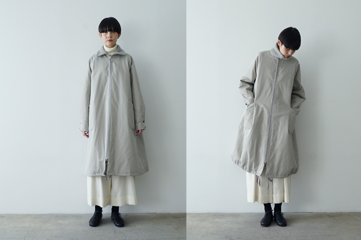 Mochiモチfinx gabardine coat [chalk/ma23-co-01]