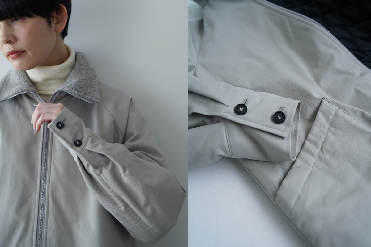 fMochiモチfinx gabardine coat [chalk/ma23-co-01]