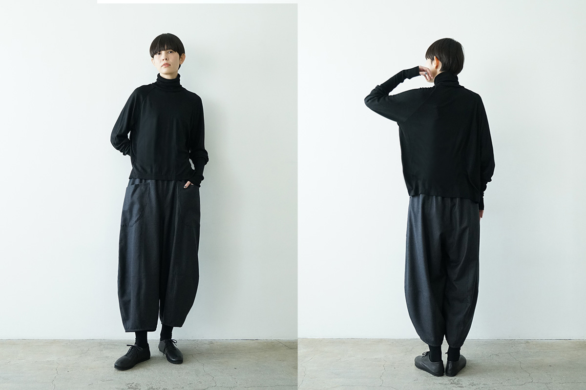 Mochiモチsarouel pants [charcoal gray/ma24-pt-02] 