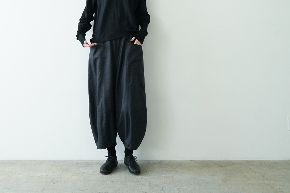 Mochiモチsarouel pants [charcoal gray/ma24-pt-02]