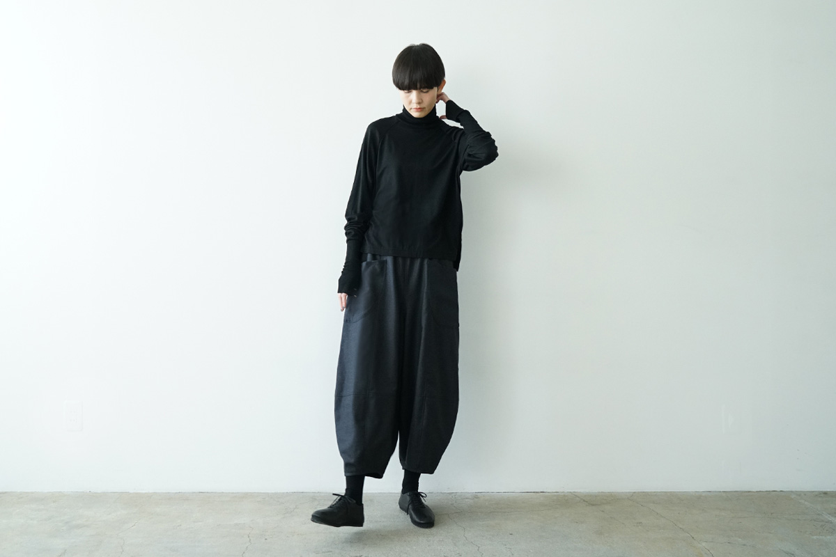 Mochiモチsarouel pants [charcoal gray/ma24-pt-02]