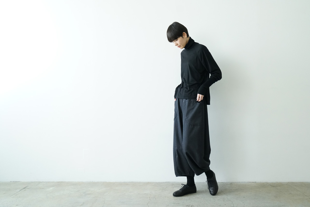 Mochiモチsarouel pants [charcoal gray/ma24-pt-02]