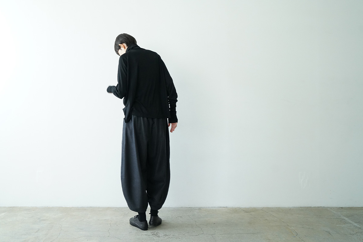 Mochiモチsarouel pants [charcoal gray/ma24-pt-02]